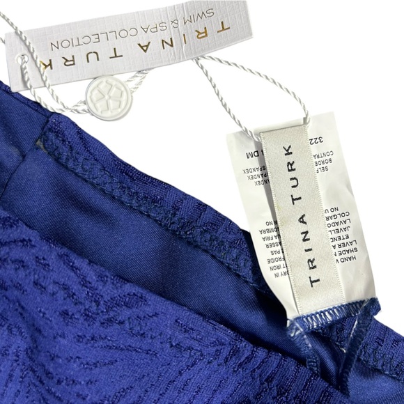 TRINA TURK DAINTREE TAB SIDE HIPSTER navy blue swim bottoms size 12 NWT - Picture 6 of 7